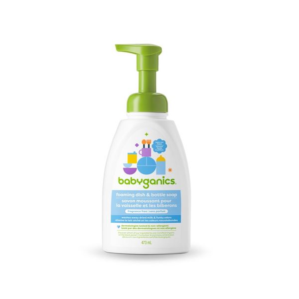 NEW 473ML BABYGANICS FOAMING DISH & BOTTLE SOAP