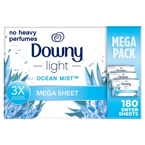 NEW 60 SHEETS DOWNY LIGHT DRYER SHEETS