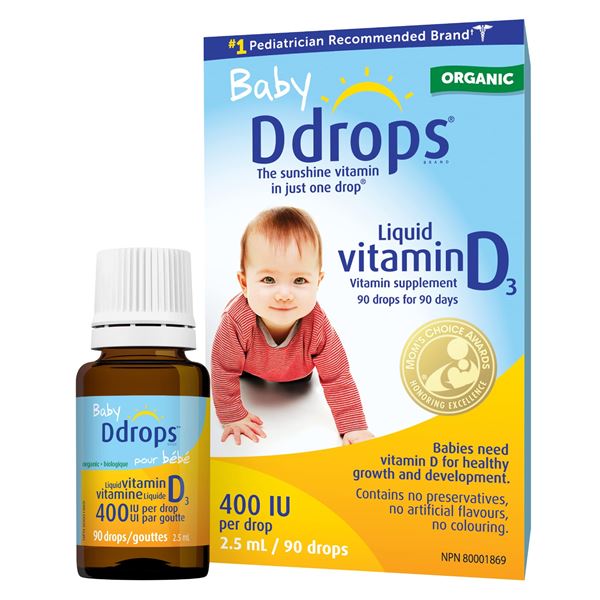 NEW 90 DROPS BABY DDROPS LIQUID VITAMIN D 400 IU