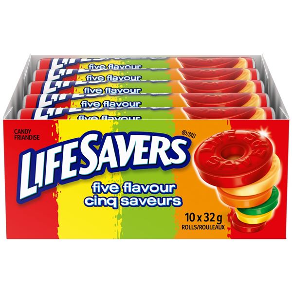 NEW 10 X 32G LIFE SAVERS FIVE FLAVOURS