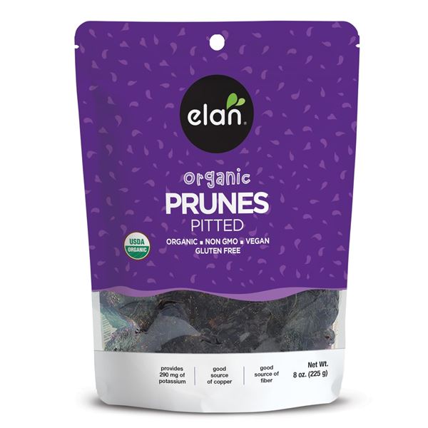 NEW 2 X 225G ELAN ORGANIC PRUNES PITTED