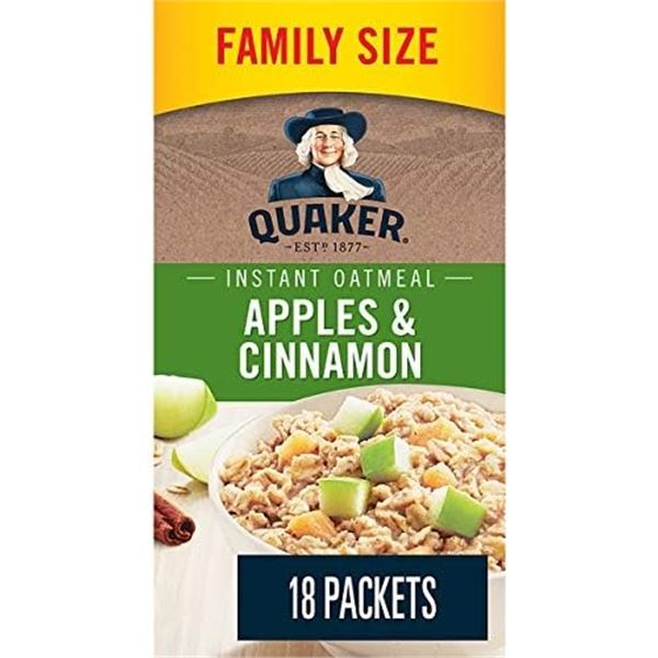 NEW 594G QUAKER INSTANT OATMEAL APPLES & CINNAMON