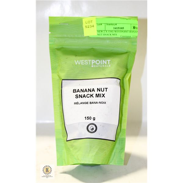 NEW 2 X 150G WESTPOINT BANANA NUT SNACK MIX