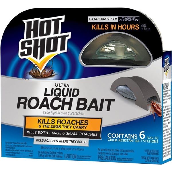 NEW 6 HOT SHOT ULTRA LIQUID ROACH BAIT