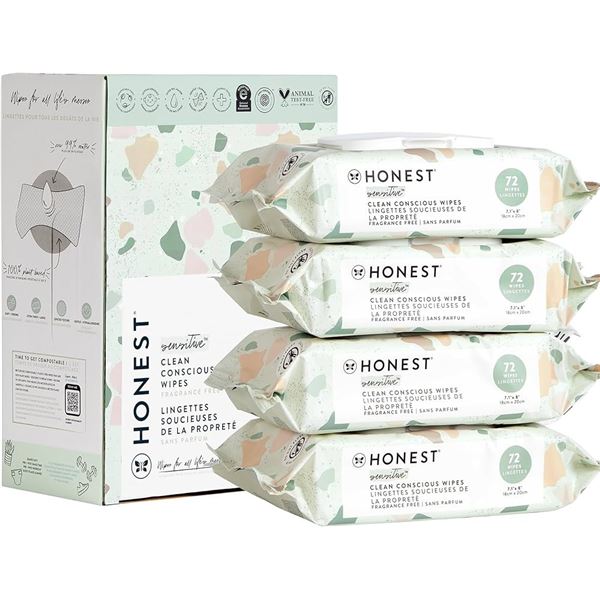 NEW 4 X 72 HONEST CLEAN CONSCIOUS WIPES