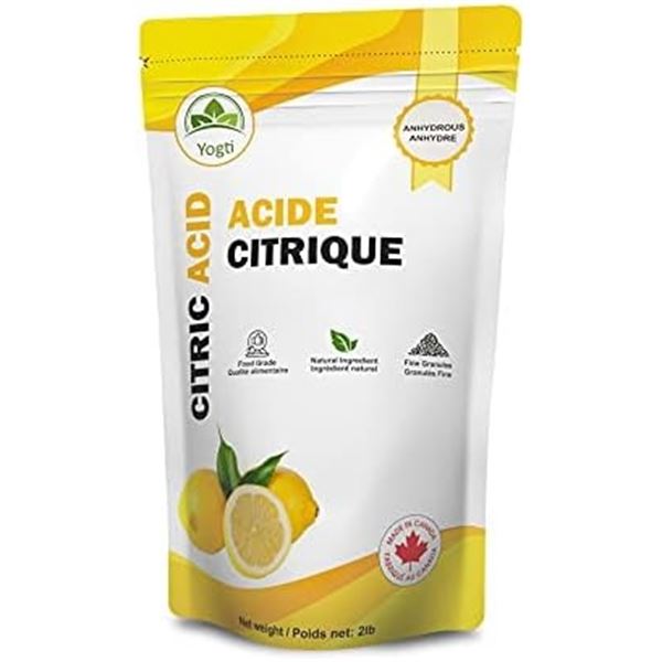 NEW 2LB YOGTI CITRIC ACID LEMON FLAVOUR