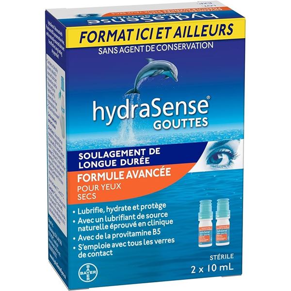 NEW 20 HYDRASENSE DROPS EYE DROPS