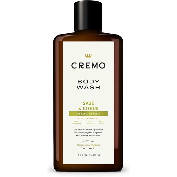 NEW 473ML CREMO ALL SEASON BODY WASH SAGE & CITRUS