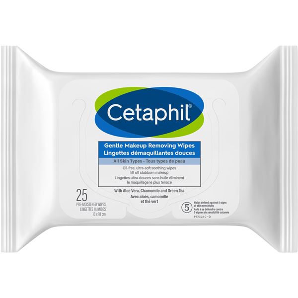 NEW 25 WIPES CETAPHIL GENTLE MAKEUP WIPES