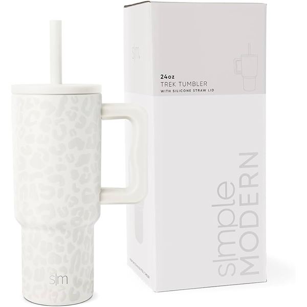 NEW 24OZ TREK TUMBLER WITH SILICONE STRAW