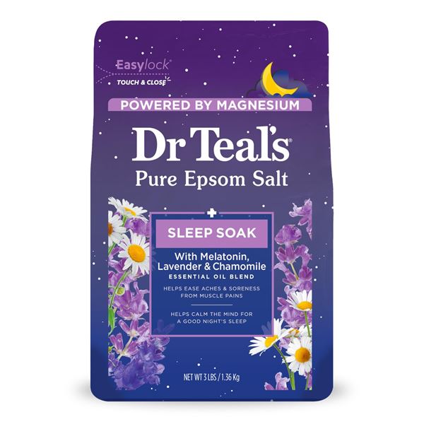 NEW 1.36KG DR TEALS PURE EPSOM SALT MELATONIN SOAK