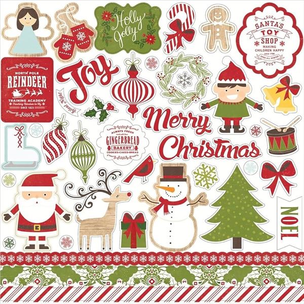 NEW I LOVE CHRISTMAS ELEMENT STICKERS SANTA TOY