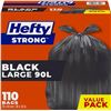 Image 1 : NEW 90L 110BAGS HEFTY EASYFLAPS LARGE WASTE BAGS