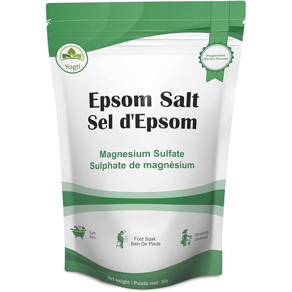 NEW 5LB NATURAL DROP EPSOM SALT PEPPERMINT