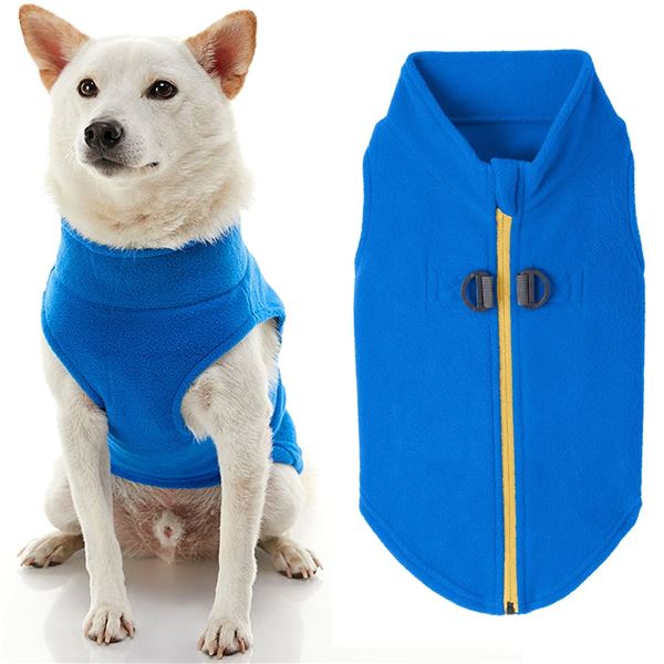 NEW FLEECE VEST HOODIE BLUE LARGE FOR DOGS