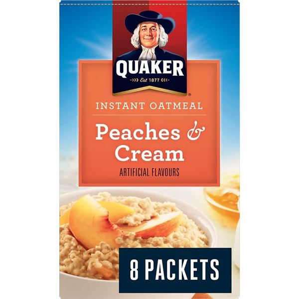 NEW QUAKER PEACHES AND CREAM INSTANT OATMEAL 264G