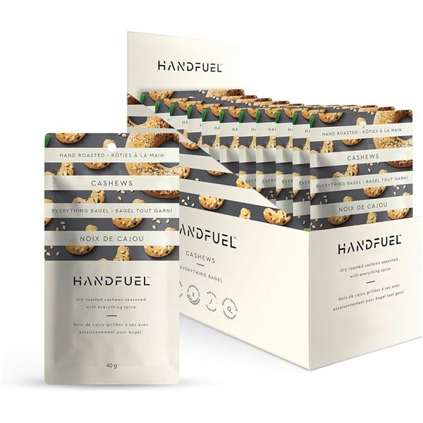 NEW 10 X 40G HANDFUEL CASHEWS EVERYTHING BAGEL