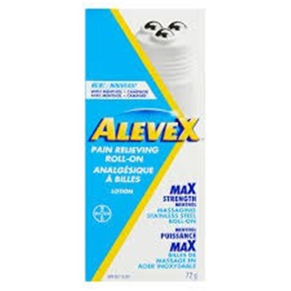 NEW 2 X 72G ALEVEX PAIN RELIEVING ROLL-ON