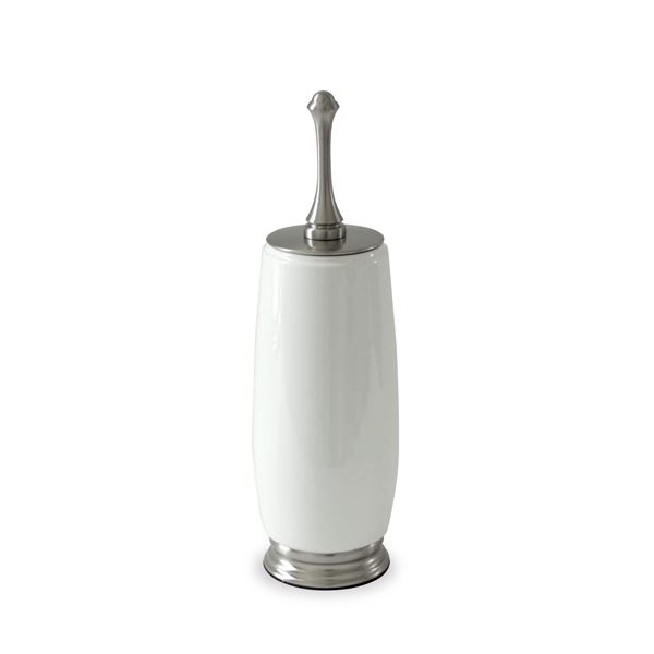 NEW OTU TOILET BRUSH WHITE & SAIN NICKEL
