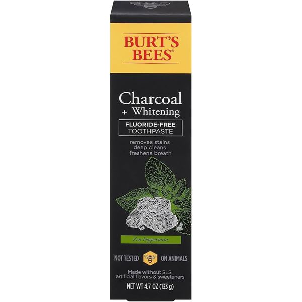 NEW 105ML BURTS BEES CHARCOAL + WHITENING TOOTHPAS