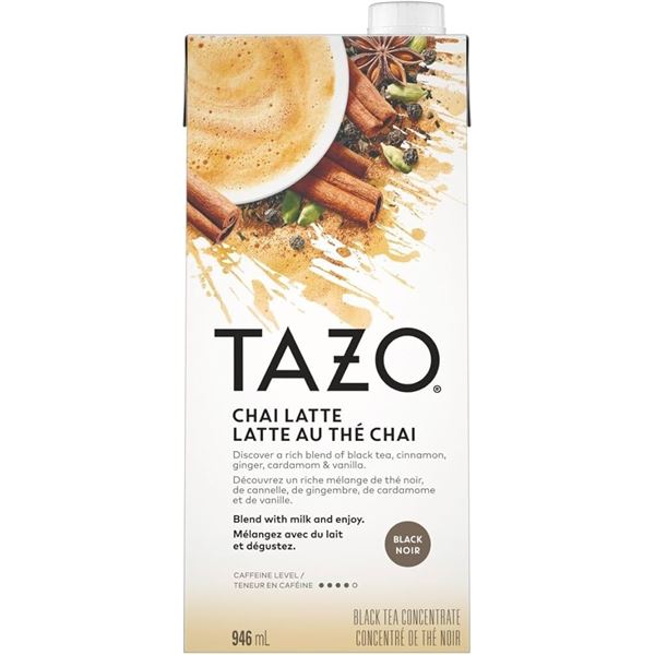 NEW 2 X 946ML TAZO CHAI LATTE