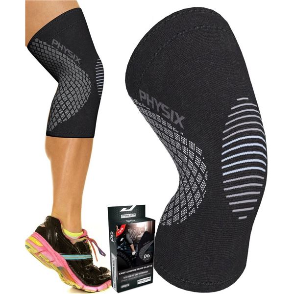 NEW PHYSIX GEAR SPORT KNEE COMPRESSION SLEEVE