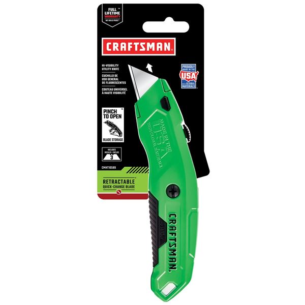 NEW REPACKED CRAFTSMAN HI-VISIBILITY UTILITY KNIFE