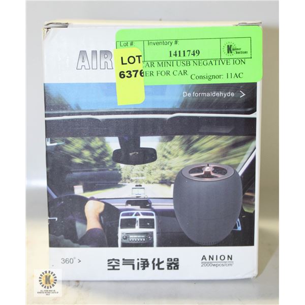 NEW CAR MINI USB NEGATIVE ION PURIFIER FOR CAR