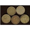Image 1 : 2-1943, 2-1944 & 1945 INDIA SILVER 1/4 RUPEE COINS