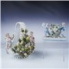 Image 1 : Sitzendorf Porcelain Basket and Vase, Pair