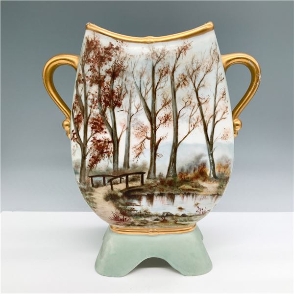 Hand Painted Porcelain Vase with Landscape Scene