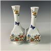 Image 1 : Pair of Aynsley Bone China Table Vases, Cottage Garden