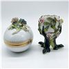 Image 1 : 2pc Porcelain Treasure Box and Egg Vase