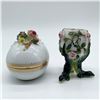 Image 2 : 2pc Porcelain Treasure Box and Egg Vase