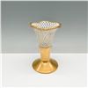 Image 1 : Reticulated Porcelain Trumpet Vase with Gilt Accents