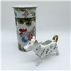 Image 1 : Porcelain Milk Cow Creamer and Floral Vase