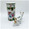 Image 2 : Porcelain Milk Cow Creamer and Floral Vase