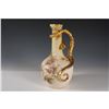 Image 1 : Porcelain Hand Painted Floral & Gilded Lizard Handle Ewer