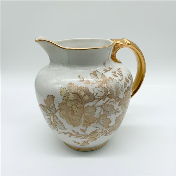 B & M China Pitcher with Gold Floral Design
