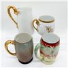 Image 2 : 4pc Dragon-Handled Porcelain Mugs and Pitcher