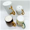 Image 3 : 4pc Dragon-Handled Porcelain Mugs and Pitcher