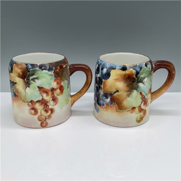 2pc Bavaria Coffee Mugs, Grape Motif