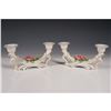 Image 1 : Pair of Dresden Porcelain Double Arm Floral Candleholders