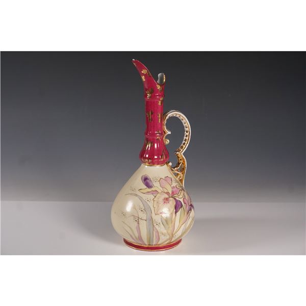 Victoria Carlsbad Austria Porcelain Hand Painted Floral Ewer