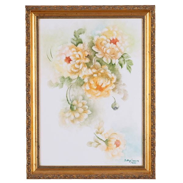 Betty Cooper, Floral Painting in Ornate Gold Frame