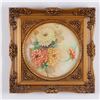 Image 1 : Betty Cooper Hand-Painted Floral Porcelain Plaque in Ornate
