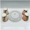 Image 3 : 5pc Majolica Floral Cup and Tray Set