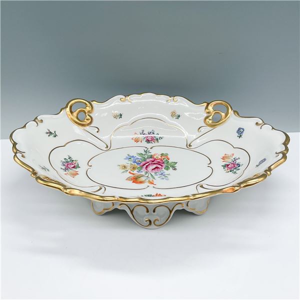 JLMenau Porcelain Bowl, Floral and Gold Accents