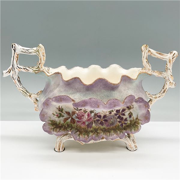 Antique Porcelain Gilt Handled Centerpiece Bowl