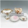 Image 2 : 4pc Ornate Porcelain Shell Bowls and Footed Compotes